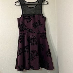 Dark purple and black short dress